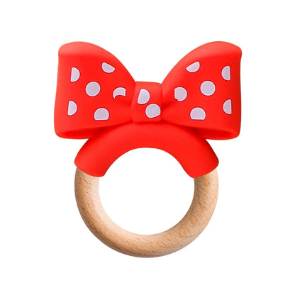 Baby Silicone Teether Toy - BPA Free Dental Chew Ring Bracelet for Infant Teething Relief and Kids Gift