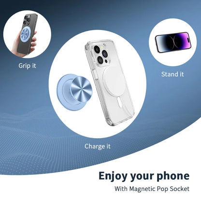 Socket Magnetic Phone Ring Grip - Strong Magnet Holder for iPhone 15, 14, 13, 12 Series, Foldable Phone Stand