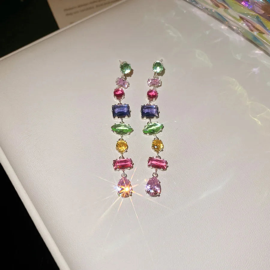 18K Gold Plated Crystal Zircon Necklace – Luxury Colorful Fashion Jewelry for Women, Party & Evening Accessories