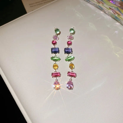 18K Gold Plated Crystal Zircon Necklace – Luxury Colorful Fashion Jewelry for Women, Party & Evening Accessories