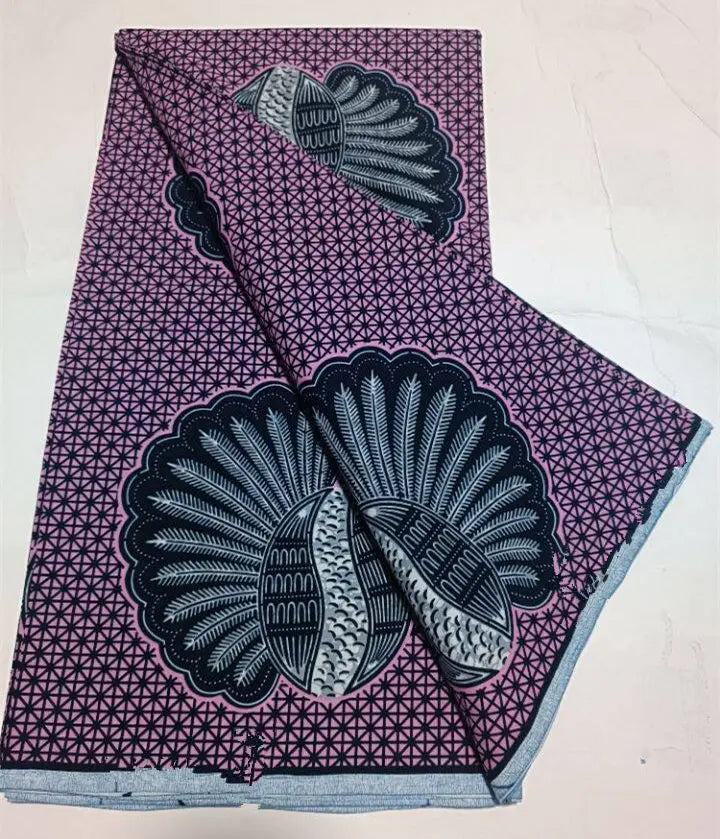 African Wax Print Fabric - 100% Cotton Nigerian Ankara Batik Material for Women’s Dresses