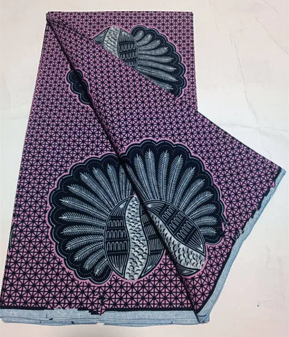 African Wax Print Fabric - 100% Cotton Nigerian Ankara Batik Material for Women’s Dresses