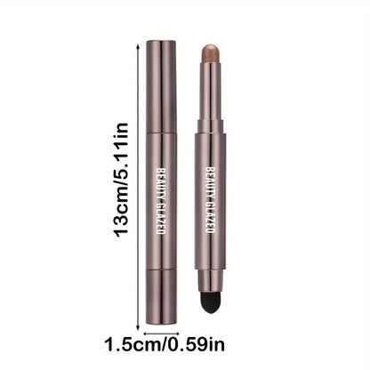 BEAUTY GLAZED 10-Color Eyeshadow Stick – Long-Lasting Waterproof Matte & Shimmer Eye Pen with Double-Head Brush
