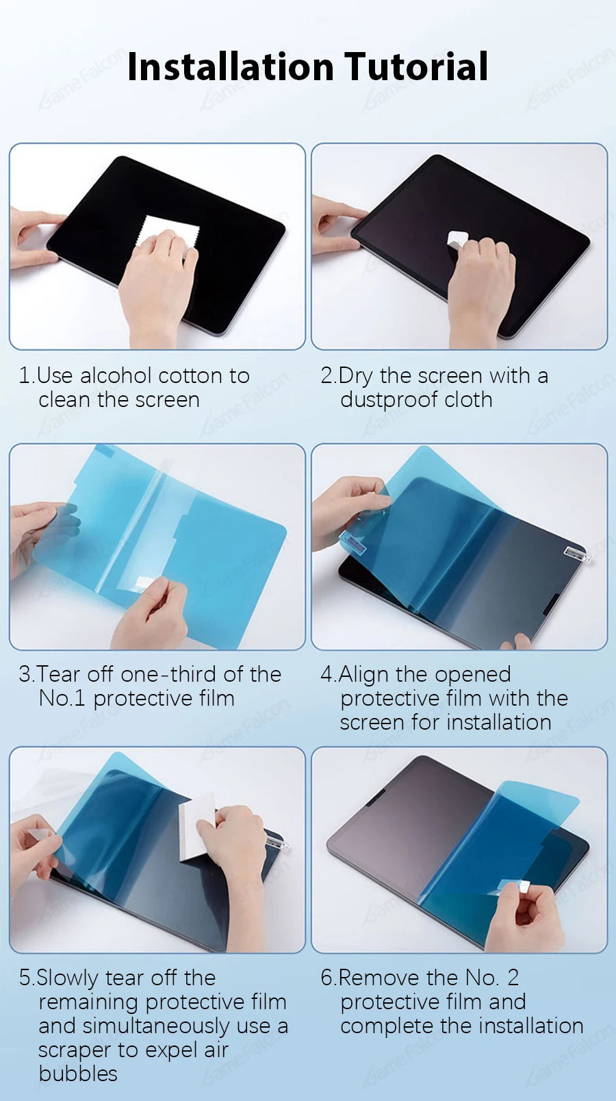 2PCS Paper-Like Screen Protector for iPad (10th Gen, Pro 11/12.9, Air 5/4, Mini 6, 7-9th Gen)