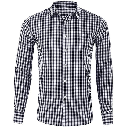 Men’s Plaid Long Sleeve Shirt - Casual 3D Printed Lapel Summer Shirt Unisex Fashion Top