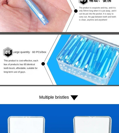 30-Piece Interdental Toothpick Brushes – 0.6-1.5mm I-Shape Dental Floss for Oral Care