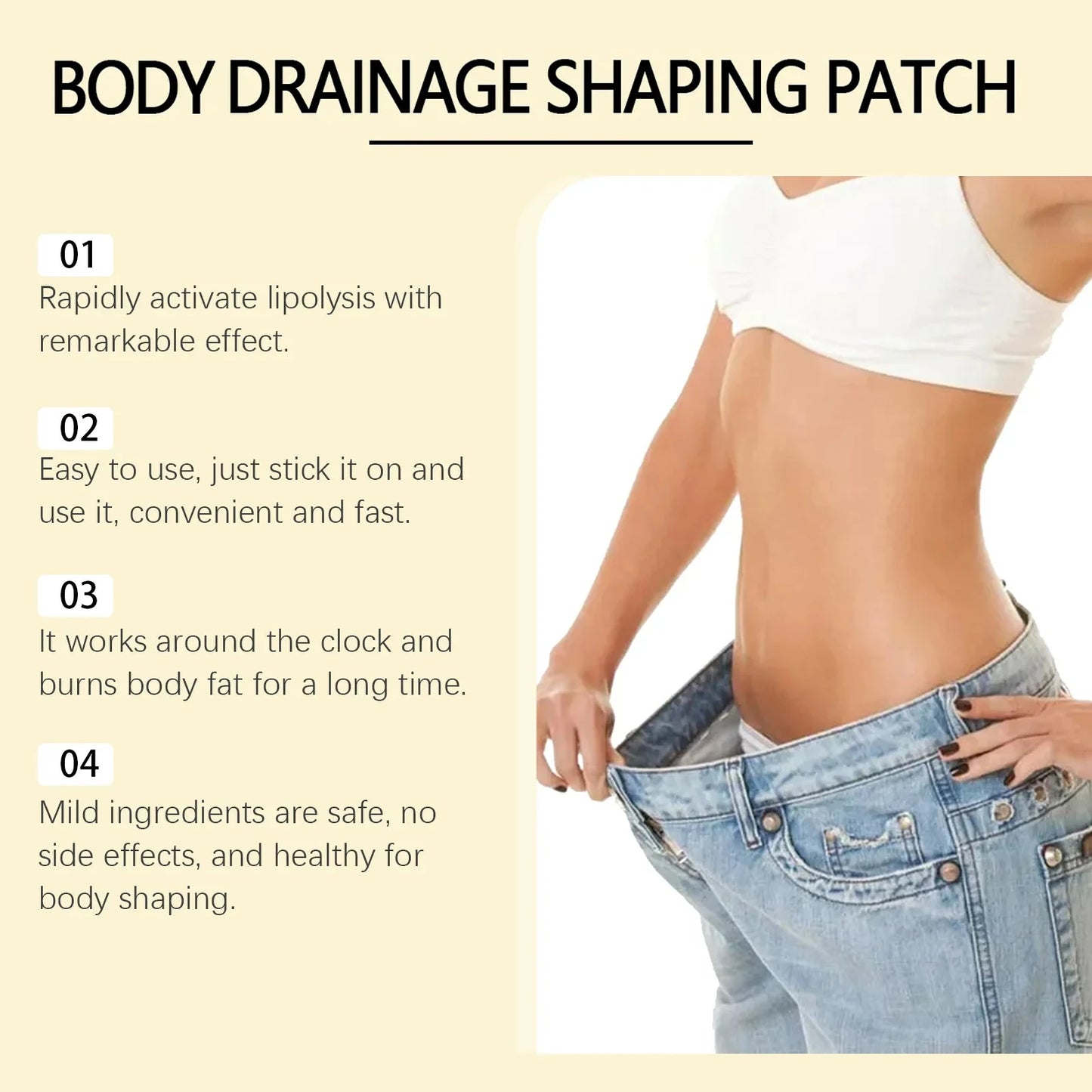 Body Shaping Patches – Fast Fat Burning & Lymphatic Slimming Stickers for Stomach & Belly, Reduce Swelling for Men & Women