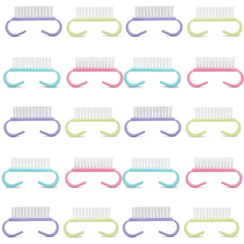 10/20/50/100pcs Nail Cleaning Brush Set - Handle Grip Fingernail Scrubber Tools for Men & Women Manicure Care