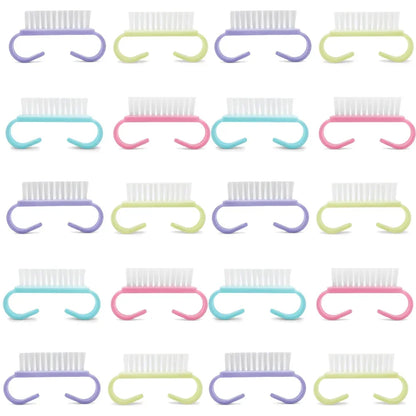 10/20/50/100pcs Nail Cleaning Brush Set - Handle Grip Fingernail Scrubber Tools for Men & Women Manicure Care