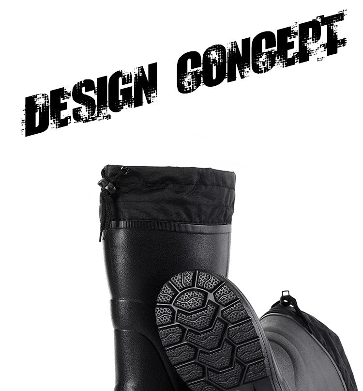 2025 Men’s High-Quality EVA Rain Boots – Non-Slip, Waterproof Winter Snow & Work Shoes with Platform