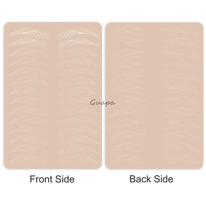 Silicone Practice Skin for Permanent Makeup — Double-Sided Latex Sheet with Brows Design for Hair Stroke Training