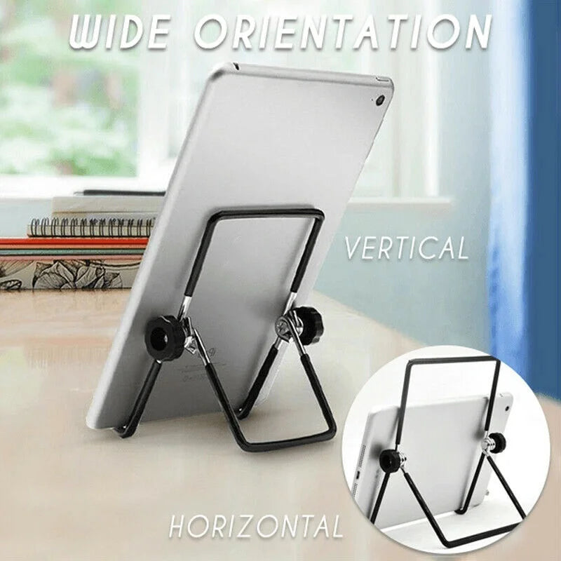 Universal Metal Tablet Holder Stand – Foldable Adjustable Desk Mount for Samsung Galaxy Tab S9, S8, Tablets & Phones Flexible Support Bracket