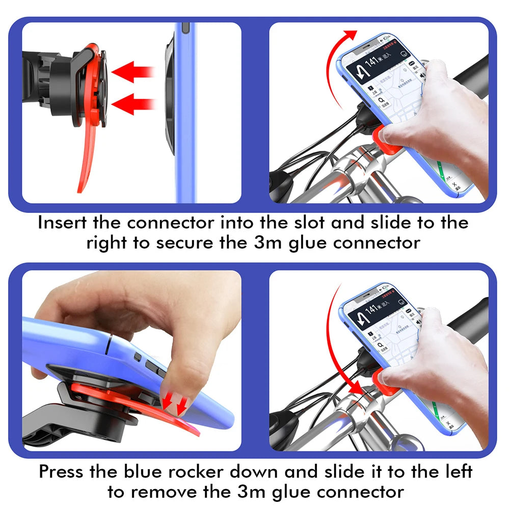 QUAD-LOCK Motorcycle & Bike Phone Holder — 360° Rotatable Navigation Stand with Secure Mount Bracket