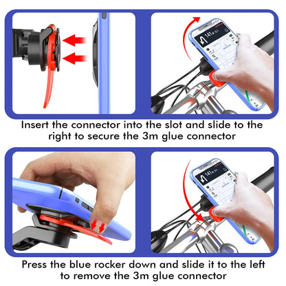 QUAD-LOCK Motorcycle & Bike Phone Holder — 360° Rotatable Navigation Stand with Secure Mount Bracket