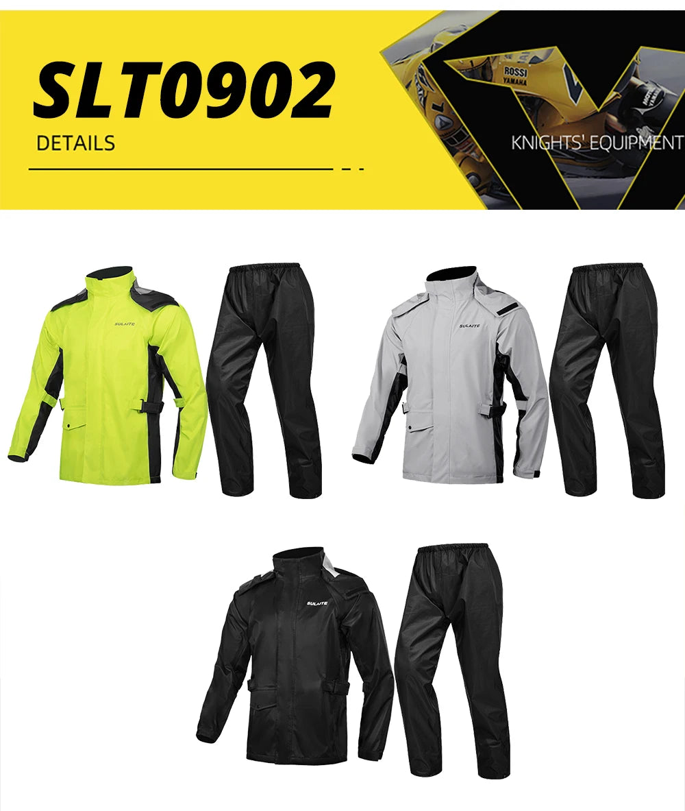 Waterproof Motorcycle Raincoat Suit – Men & Women Moto Raincoat Jacket & Pants Set for Bikers
