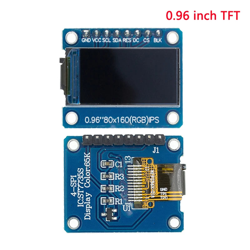 TFT LCD Display Module 0.96-2.8 Inch IPS SPI - ST7735 65K Full Color Screen for Arduino DIY Projects