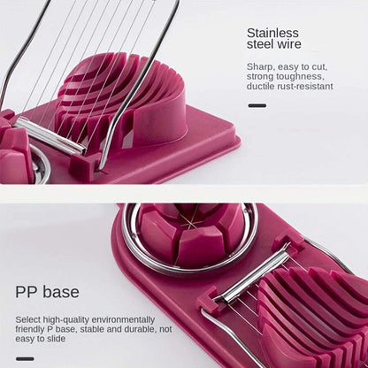 Multifunctional 2-in-1 Egg Cutter — PP Base with Stainless Steel Wire, High-Quality Hanging Kitchen Tool