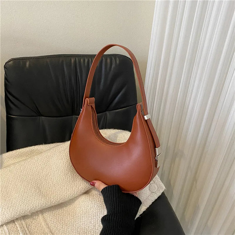 Fashion Luxury PU Leather Hobo Shoulder Bag – Small Clutch Handbag, Underarm Purse, Travel Tote for Women