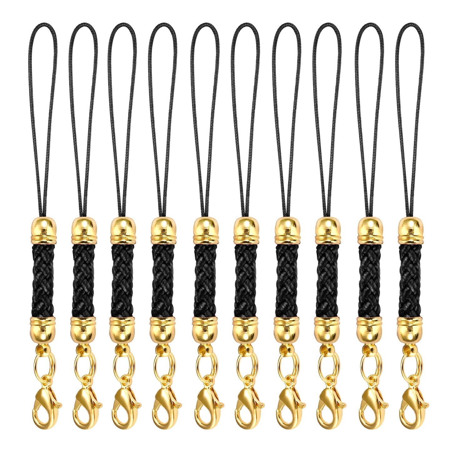 10Pcs Lanyard Strap Set - Lobster Clasp Rope Keychain Hooks Mobile Charms & Key Ring Accessories