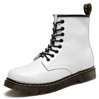 Men's Genuine Leather Six-Hole Boots – Classic British Style Riding Ankle Boots for Outdoor Wear, Size 35-48