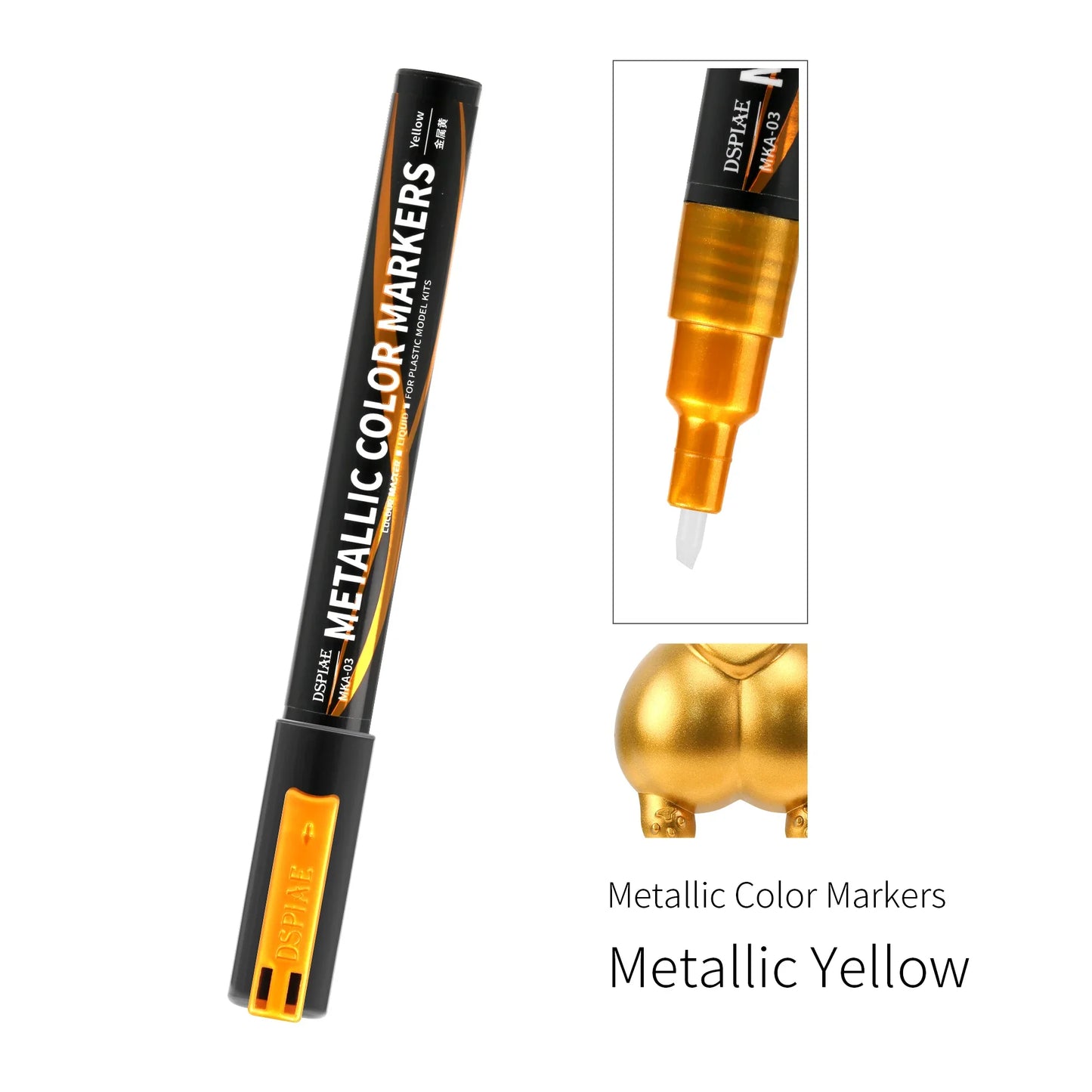 DSPIAE MKA 12-Color Super Metallic Brush Pens — Eco-Friendly Water-Based, Soft Brush Tip (12-Pack)