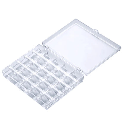25-Spool Bobbin Storage Box - Plastic Sewing Machine Bobbin Case & Organizer