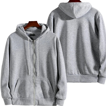 Men's Zipper Hoodie – Casual Long Sleeve Hooded Sweatshirt for Autumn & Winter – Loose Fit Sportswear Jacket