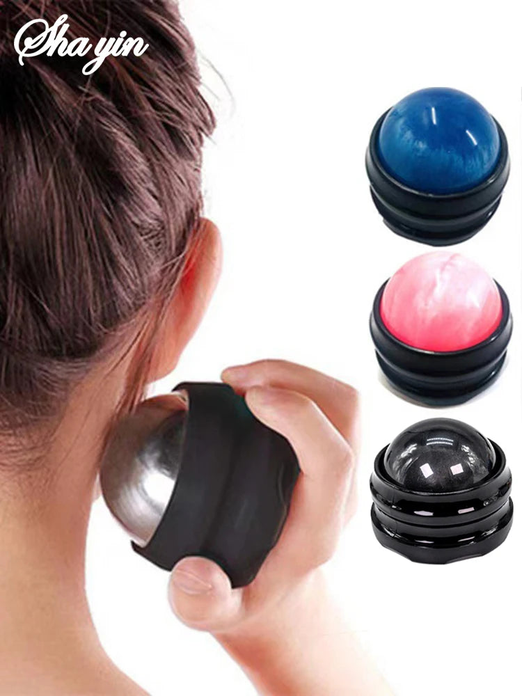 Mini 360° Spin Manual Massage Ball — Self-Therapy Tool for Back, Shoulders & Foot Muscle Relaxation