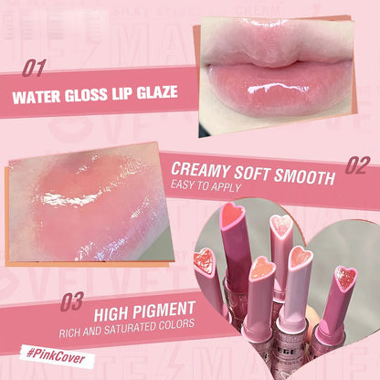 Gege Bear Pink Rabbit Lip Gloss — Moisturizing, Long-Lasting Watery Colored Lip Balm