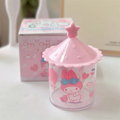 Sanrio Kuromi & Hello Kitty Cotton Swab Storage Box – Cartoon Desktop Organizer with Lid, Jewelry & Accessory Storage Tube Container