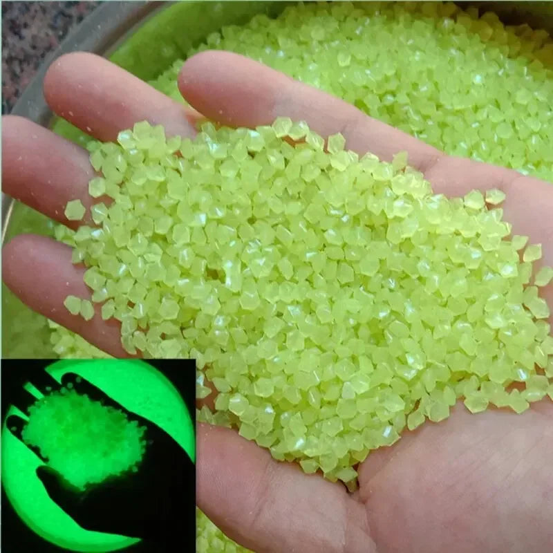 1000-Piece Glow-in-the-Dark Pebbles (3–5mm) – Luminous Sand Stones for Garden Paths, Lawn, Home Décor, and Aquariums
