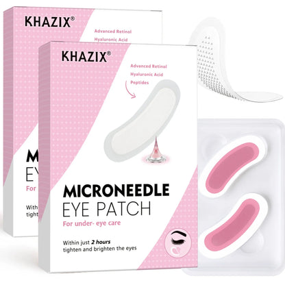 Retinol Microneedle Eye Patches - Hyaluronic Acid & Peptide Treatment for Crow's Feet and Fine Lines, 1 Pair