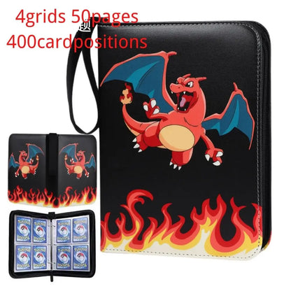 Pokemon Trading Card Binder – Custom Collection Holder with 50 Sleeves, 400 Pockets for Cards