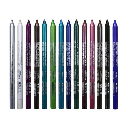 14-Color Waterproof Eyeliner Pencil – Long-Lasting Smokey Punk Style High-Pigment Shimmer Eyeshadow Stick