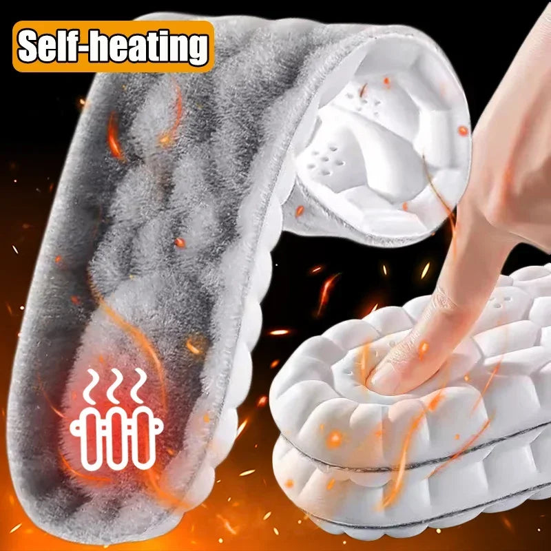 2PCS Self-Heating Thermal Insoles – Winter Warm Wool Memory Foam Shoe Pads for Men & Women Sports Shoes