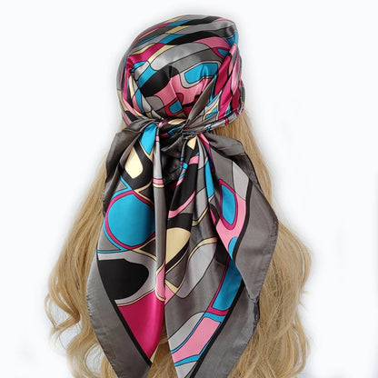 Elevate Your Style: New 90x90cm Fashion Silk Scarf - Versatile Headwrap for Women, Perfect for Every Season - Vintage Hijab Foulard Bandana Headscarf