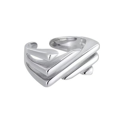 925 Sterling Silver Geometric Ring — BF CLUB Fashion Handmade Ring for Women, Party & Christmas Gift