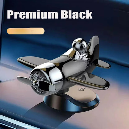 Solar-Powered Rotating Airplane Dashboard Ornament - 360° Spinning Car Interior Decoration