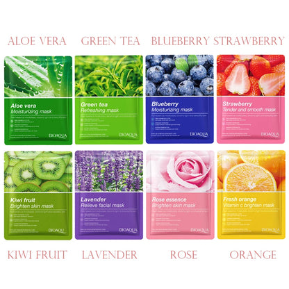 8PCS Natural Plant Facial Masks – Korean Skincare Hydrating, Moisturizing & Firming Face Care Set