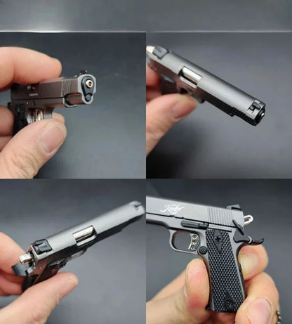 Mini 1:3 Metal Gun Model Keychain – 1911 Toy Pistol, Simulation Game Model for Children, Collectible Gift