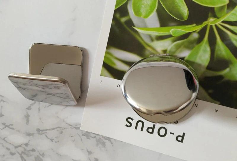 Portable Stainless Steel Makeup Mirror – Foldable Handheld Cosmetic Mirror for Women, Various Shapes