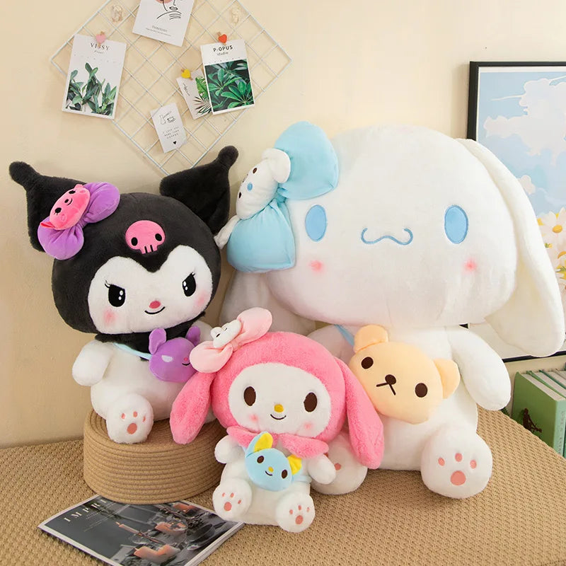 Sanrio Kuromi Plush Dolls — 40/50cm Kawaii My Melody & Cinnamoroll Soft Stuffed Anime Animals, Cartoon Pillow Decor for Kids