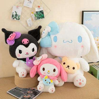 Sanrio Kuromi Plush Dolls — 40/50cm Kawaii My Melody & Cinnamoroll Soft Stuffed Anime Animals, Cartoon Pillow Decor for Kids