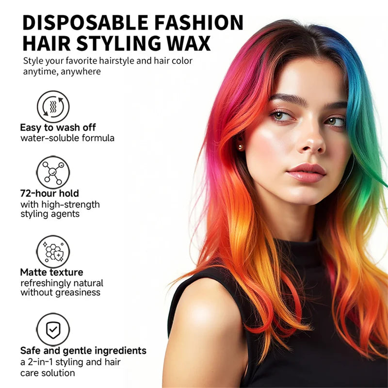 13-Color Halloween Hair Wax – 50g/120g DIY Temporary Hair Dye Cream for Party, Cosplay, Men & Women