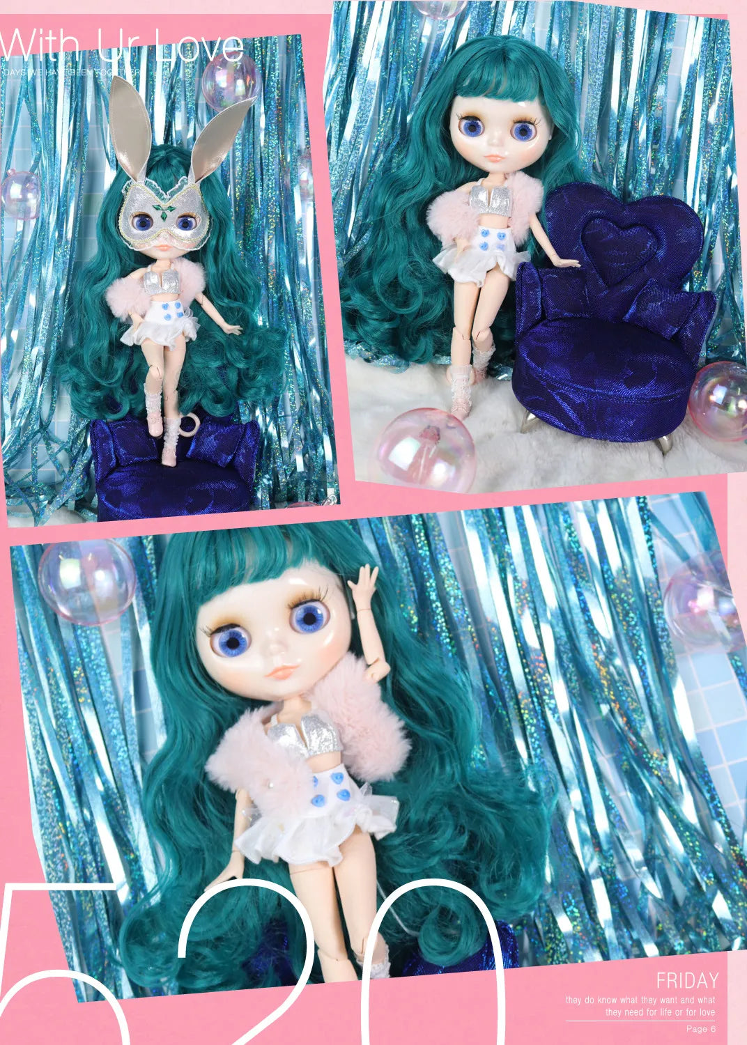 ICY DBS Blyth Doll – 1/6 BJD Customized Nude Joint Body, White Skin Glossy & Matte Face, 30cm Girl Toy Gift