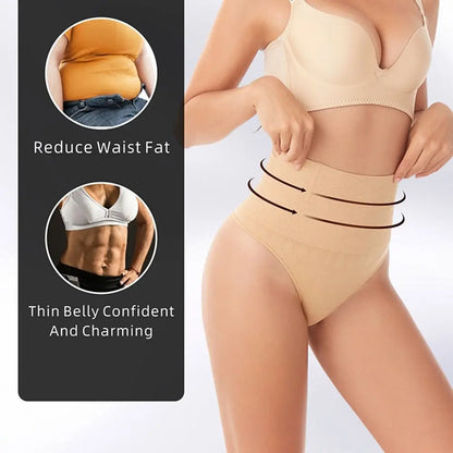 Women's Sexy High Waist Thong Shaper - Slimming Tummy Control Panties, Butt Lifter Shapewear Lingerie Fajas