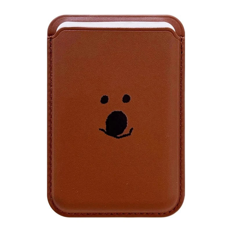 Cute Dog Cartoon Magnetic Phone Card Holder – Back Case Wallet for iPhone 15/14 with MagSafe Slot for ID & Bank Cards