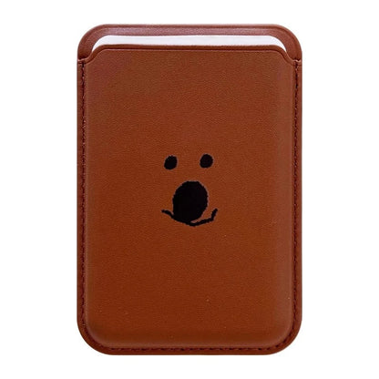 Cute Dog Cartoon Magnetic Phone Card Holder – Back Case Wallet for iPhone 15/14 with MagSafe Slot for ID & Bank Cards