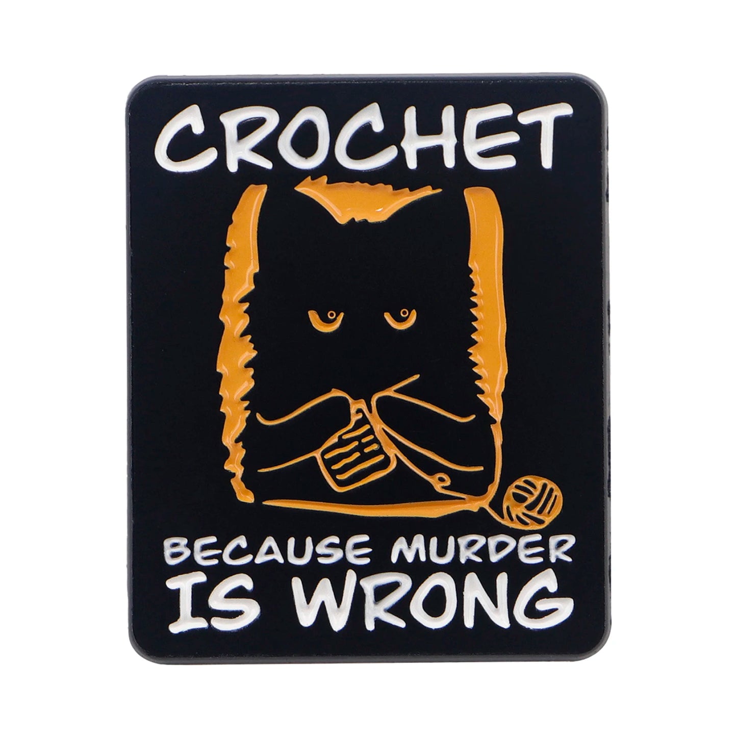 Cute Black Cat Enamel Pin - Crochet Style Brooch Badge for Backpack Hat Collar Lapel Cosplay Accessories Gift