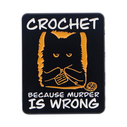 Cute Black Cat Enamel Pin - Crochet Style Brooch Badge for Backpack Hat Collar Lapel Cosplay Accessories Gift